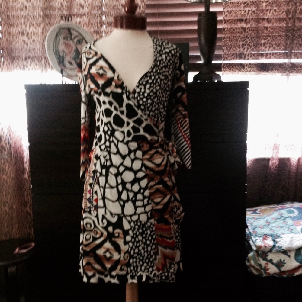 Long sleeved wrap dress